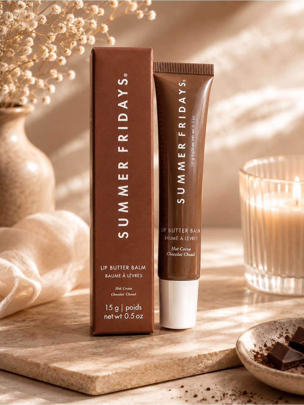 Summer Fridays Hot Cocoa Lip Butter Balm — Brown